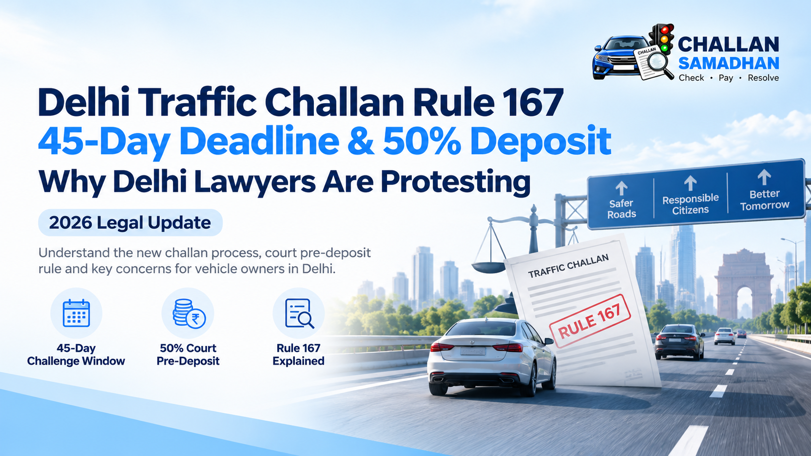 Delhi Traffic Challan Rule 167 Explained: 50% Deposit, 45-Day Deadline & Lawyers’ Protest